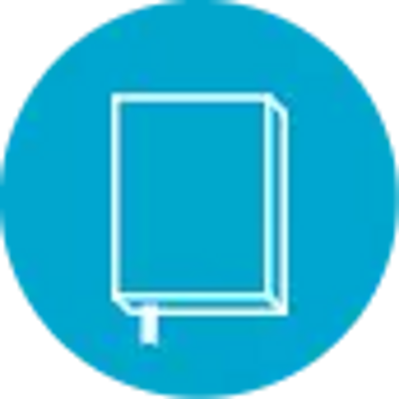 Icone azul contendo desenho de um livro