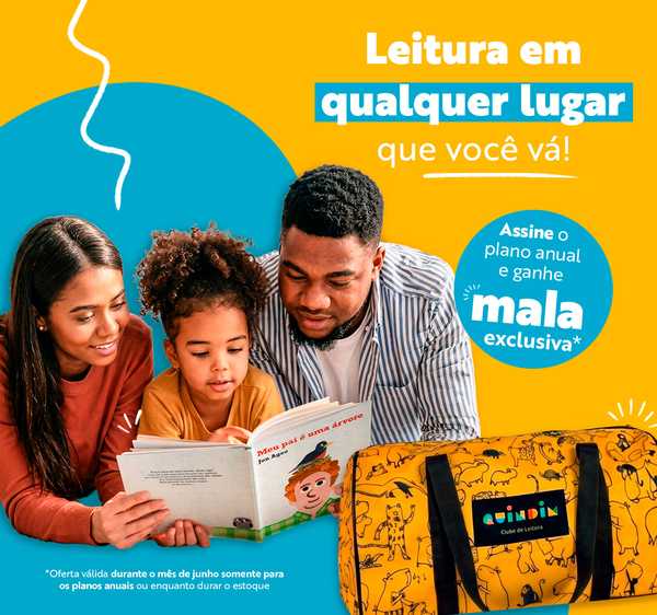 Clube Quindim - Banner principal do clube de livros infantis