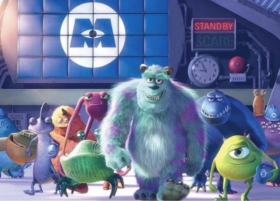 Filmes de comédia infantil. Filmes Monstros S.A. personagens Sully e Mike