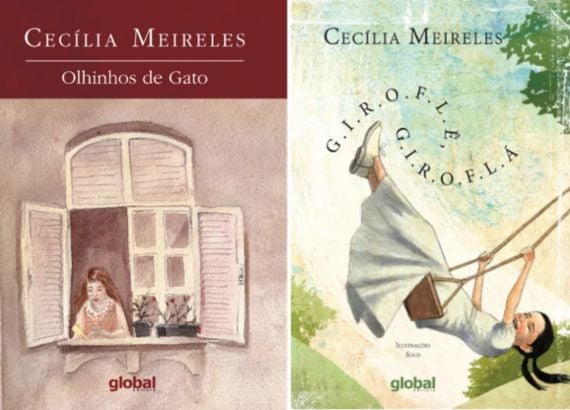 15 poemas de Cecília Meireles para crianças 9 Capas dos livros "Olhinhos de Gato" e "Giroflê, Giroflá", de Cecília Meireles