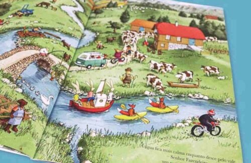 O que é um livro caça-objetos_capa. Imagem do livro Ao longo do rio