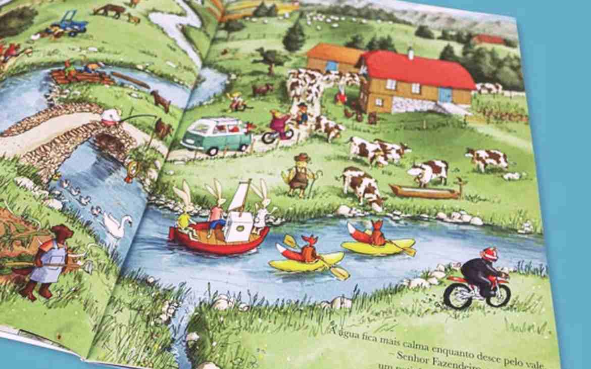 O que é um livro caça-objetos_capa. Imagem do livro Ao longo do rio