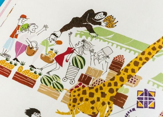 O que é um livro caça-objetos_meio. Imagem do livro Aventura Animal