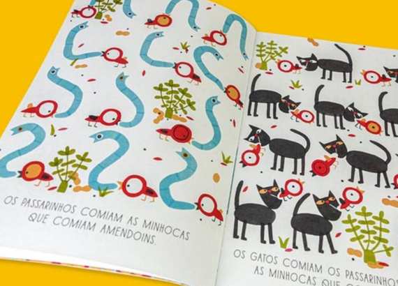 Nonsense na literatura infantil_meio. Livro Minhocas comem amendoins