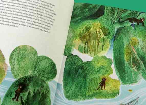 Como conversar sobre os temas da COP-30 com as crianças? 3 COP-30 conversas sobre mudanças climáticas e proteção do meio ambiente_meio. Imagem do livro Kaaliawiri