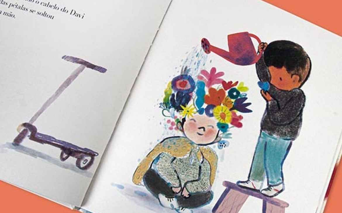 8 livros para criar meninos respeitosos e não violentos 12 8 livros para criar meninos respeitosos e menos violentos_capa. Imagem do livro O menino com flores no cabelo