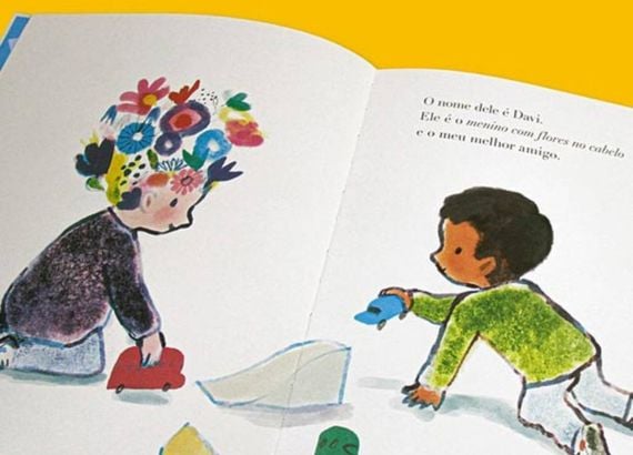 8 livros para criar meninos respeitosos e não violentos 1 Livros para criar meninos respeitosos e menos violentos_meio. Imagem do livro O menino com flores no cabelo